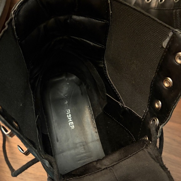 Marc Fisher Black Platform Combat Boots - Picture 7 of 8